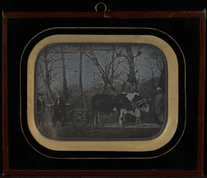 Jean-Gabriel Eynard with Two Servants and an Ox-Drawn Wagon